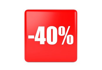 40 % Rbatt Ein rotes Rabattlogo