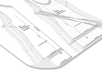 Schnittmuster Drucke in SW ein Schnittmuster Plot in schwarz-weiß